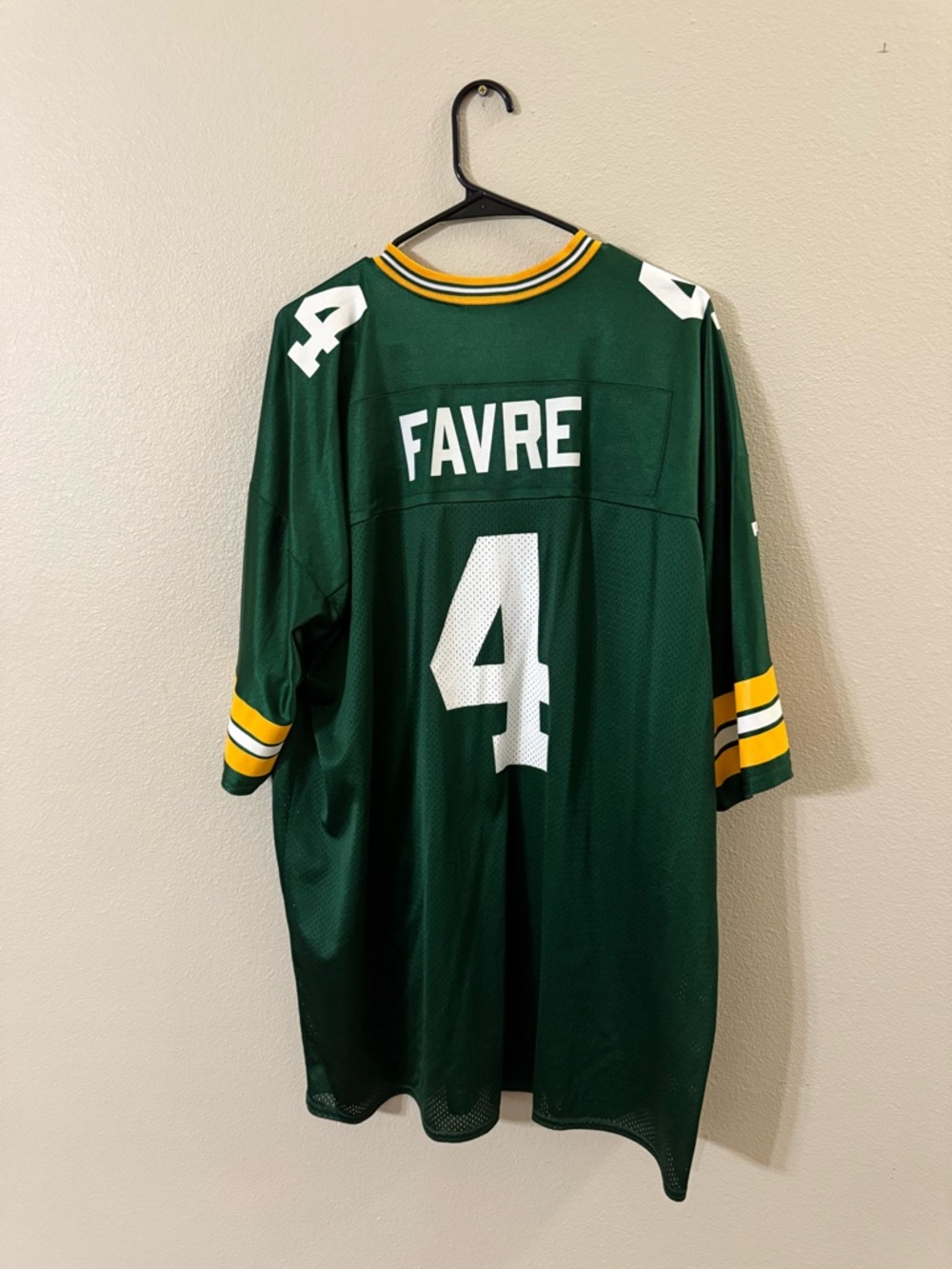 Puma Green and Yellow Brett Favre #4 Football Jersey